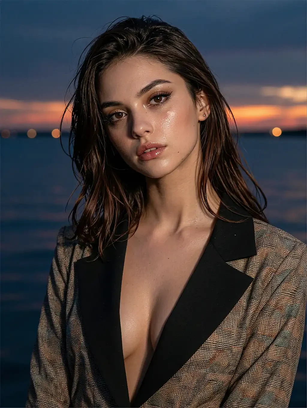 Fictional AI character in silk at night, adult mode enabled